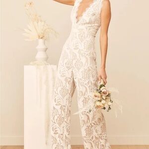 Lulu's Cream Lace Jumpsuit